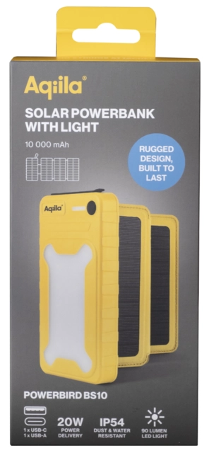 Aqiila Powerbird BS10 Solar Powerbank 10k mAh 