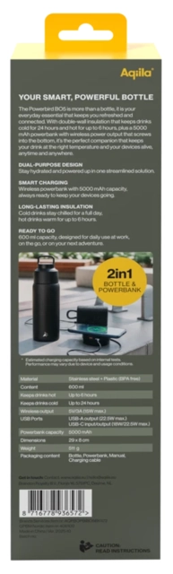 Aqiila Powerbottle BO5 With detachable powerbank 