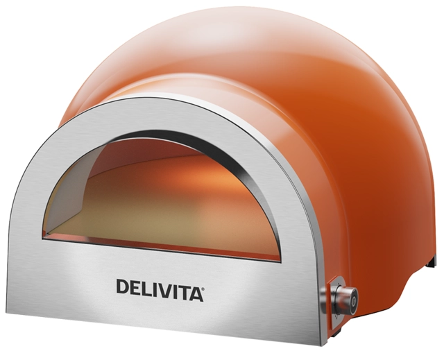 Delivita Flow Dual-Fuel Pizza Oven Orange Blaze 