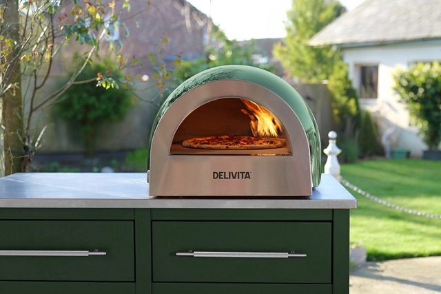 Delivita Flow Dual-Fuel Pizza Oven British Racing Green 