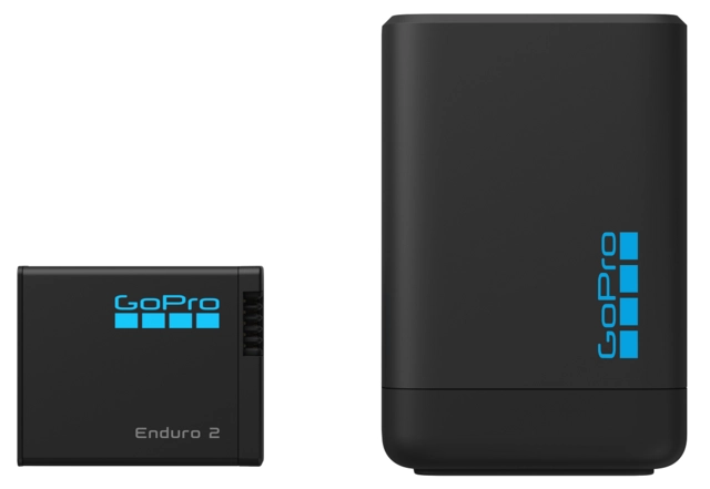 GoPro Dual Battery Charger/Enduro 2 Batt For MISSION 1 Series + HERO13 Black 
