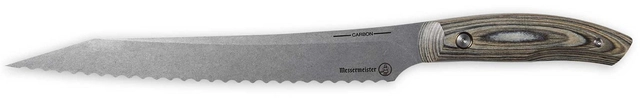 Messermeister Carbon 23cm Scalloped Slicer, Bread Knife 