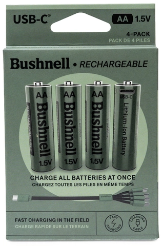 Pale Blue Voyager AA Battery Bushnell 4-pack AA w/ 4x1 cable USB-C