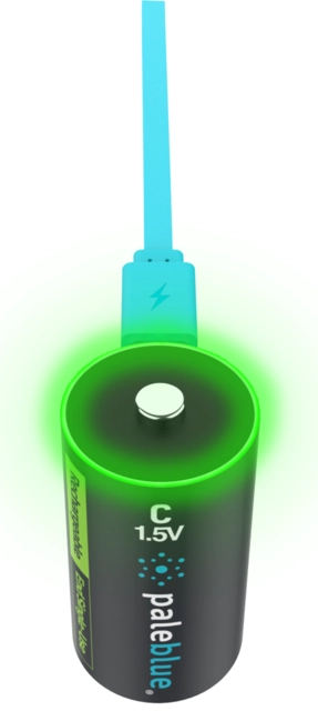 Pale Blue Voyager C Battery 2-pack of C Cell w/ 2x1 cable USB-C 