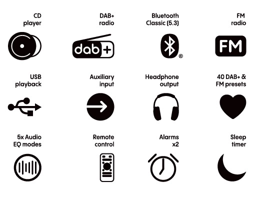 Pure Classic Stereo Mini Cotton White/Oak 