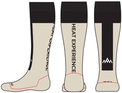 HeatX Heated Technical Socks w/batt. S Sand/Black - EU37/39
