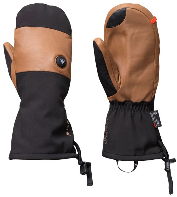 HeatX Carve Mittens XS Brown/Black - Battery Heated 
