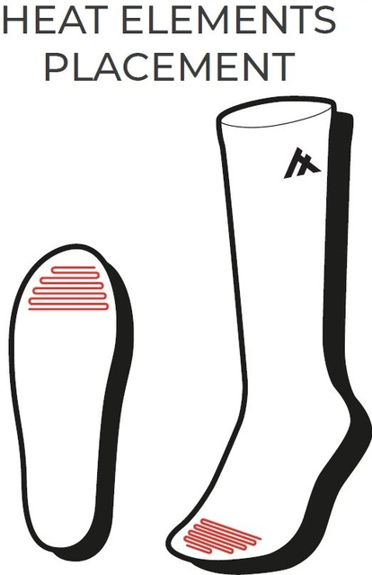 HeatX Carve Socks Only XS Sand/Black - Battery Heated - EU34-36 