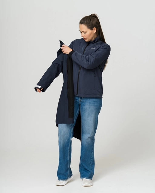 HeatX Metro Coat 3-in-1 W's XS Navy/Pale Navy - Battery Heated 